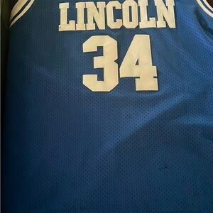 LINCOLN HIGH “Jesus Shuttlesworth”Basketball Jersey Blue & White (HE GOT GAME)